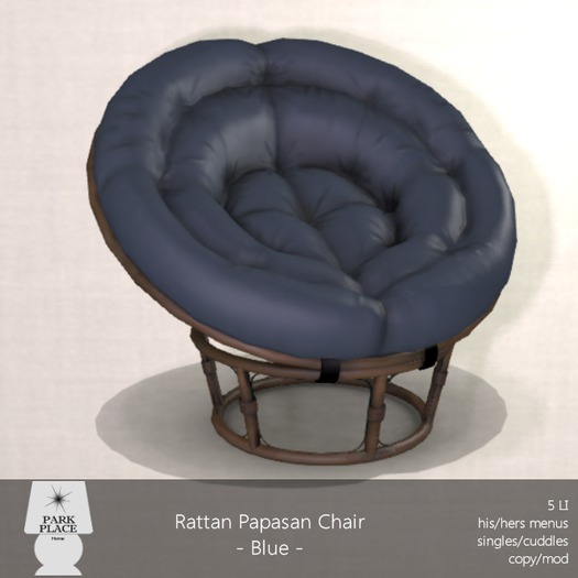 [Park Place] Rattan Papasan Chair - Blue