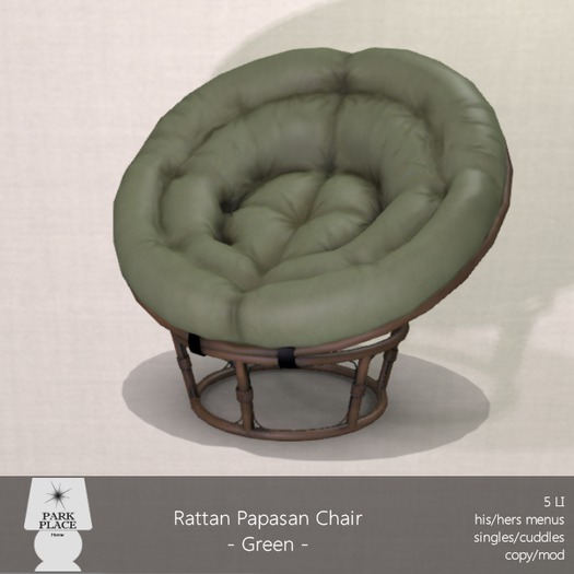 [Park Place] Rattan Papasan Chair - Green