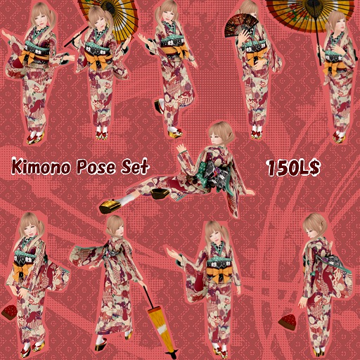 -chouette-kimono pose set