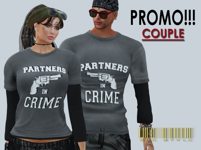 PROMO!!! .:Bee:. [COUPLE] Double Tee Grey Partner *M* 
