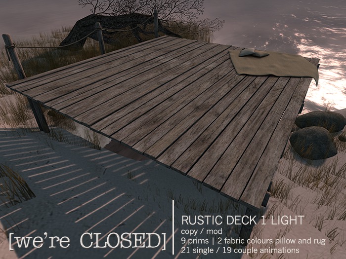 [we're CLOSED] rustic deck 1 light