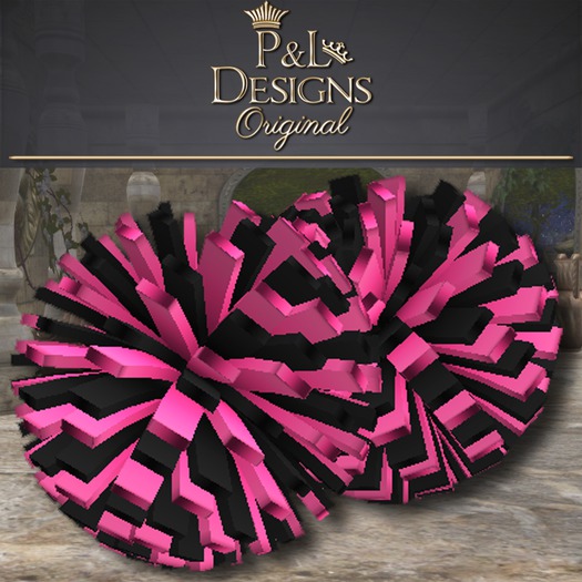 [P&L] Pink and Black Pom Poms