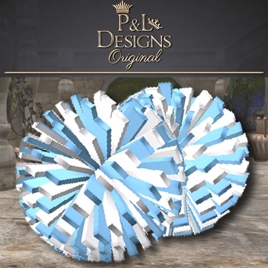 [P&L] Baby Blue and White Pom Poms
