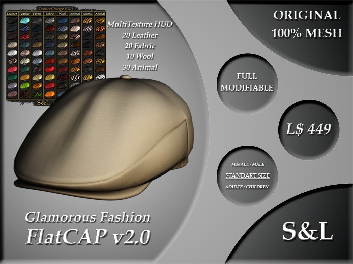 Glamorous Fashion Flat CAP by S&L Market (Box)