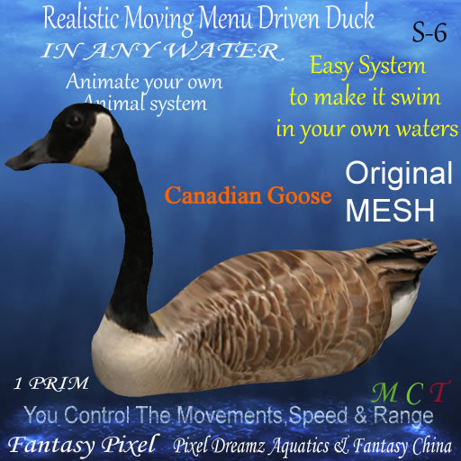FP- Realistic Moving Menu Driven Swim Animals S-7  CANADIAN Goose 