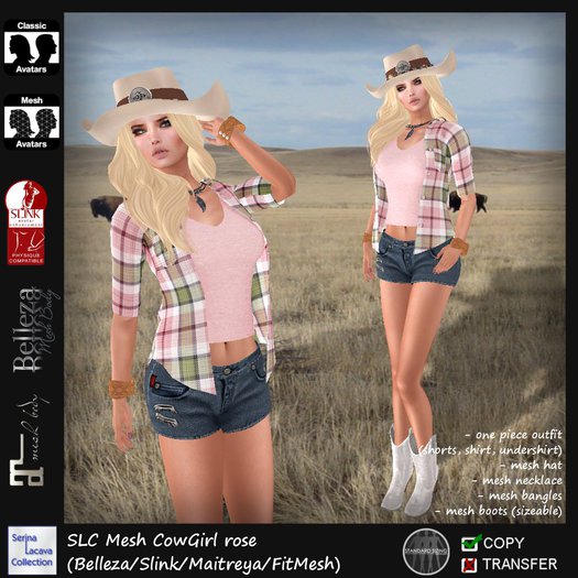 SLC Mesh CowGirl rose