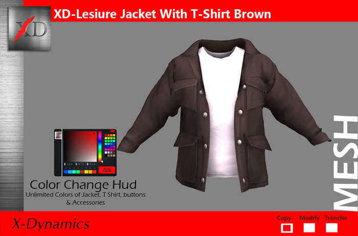 XD Leisure Jacket w Tshirt Brown