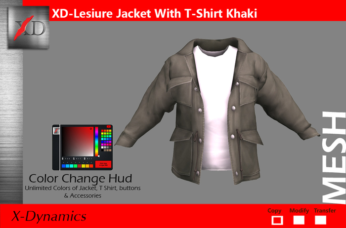 XD Leisure Jacket w Tshirt khaki