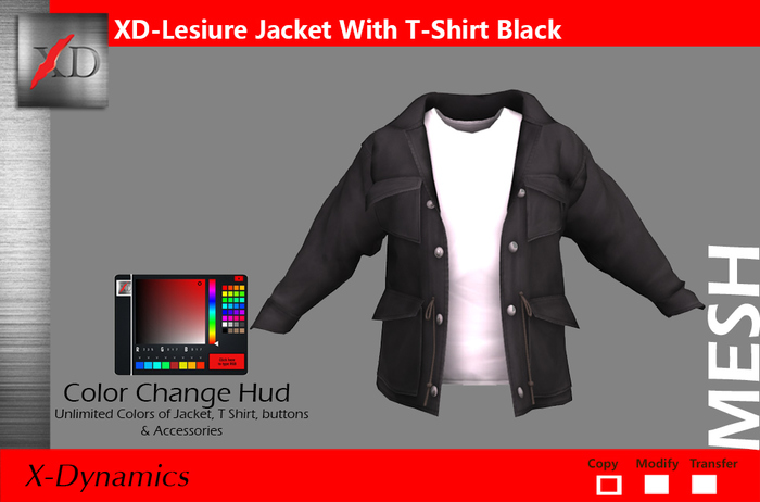 XD Leisure Jacket w Tshirt Black