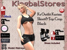 KS OUTFIT KARINA SHORT&TOP CROP BLACK