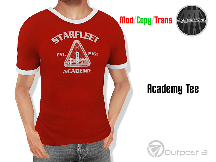 Outpost 3 - Male Ringer Tee Academy Red