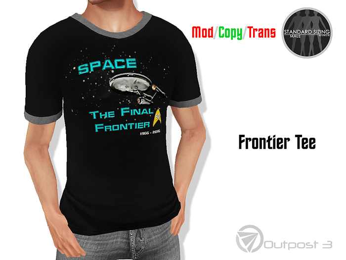 Outpost 3 - Male Ringer Tee Final Frontier Black