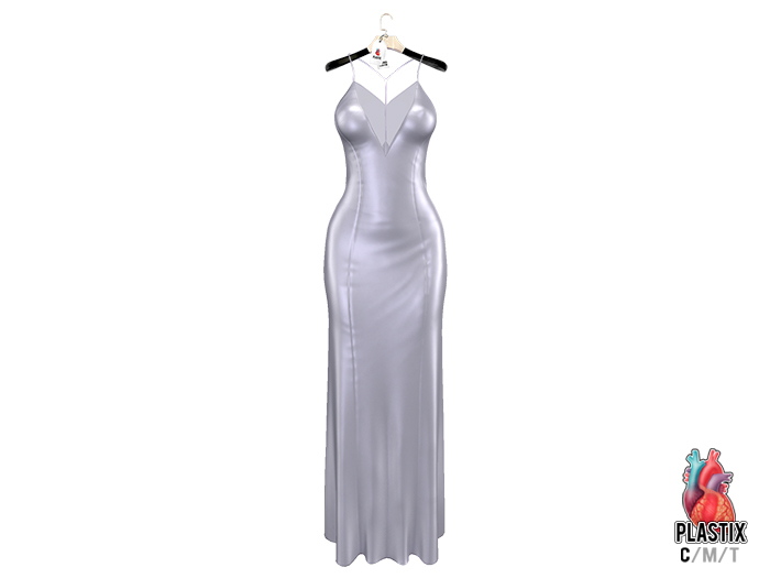 PLASTIX - Satin Slip Dress (Silver) - add me