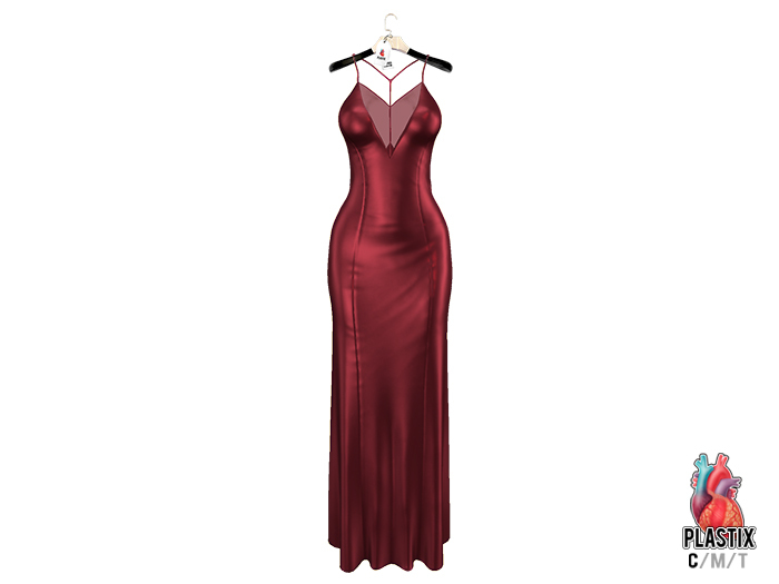 PLASTIX - Satin Slip Dress (Wine) - add me