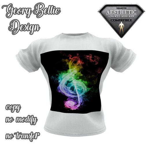 DEMO AESTHETIC Music Shirt white Note