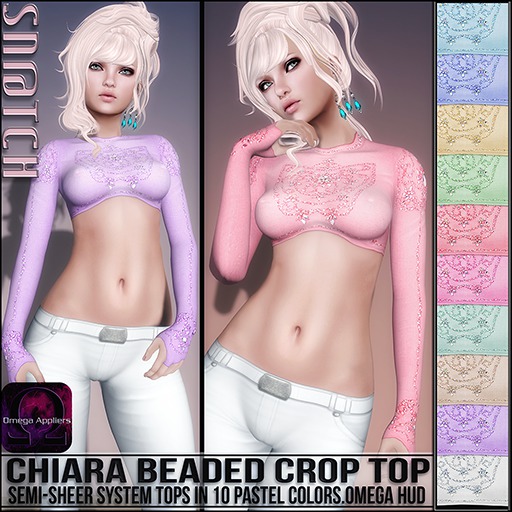 :::Sn@tch Chiara Semi-Sheer Crop Tops:::
