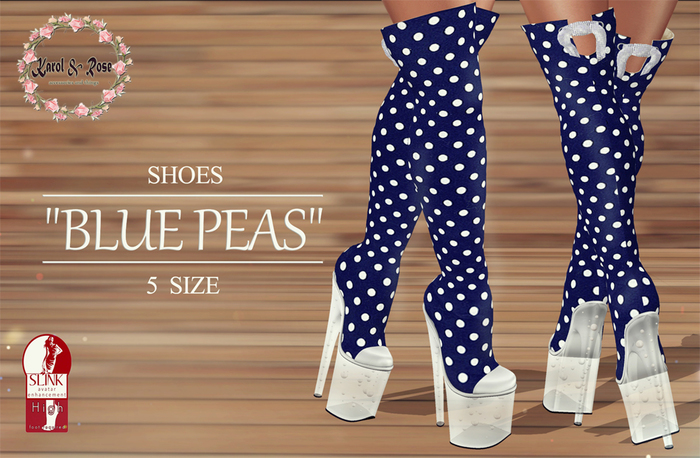 .KAROL ROSE. Slink Platform Thigh Boots " BLUE PEAS"