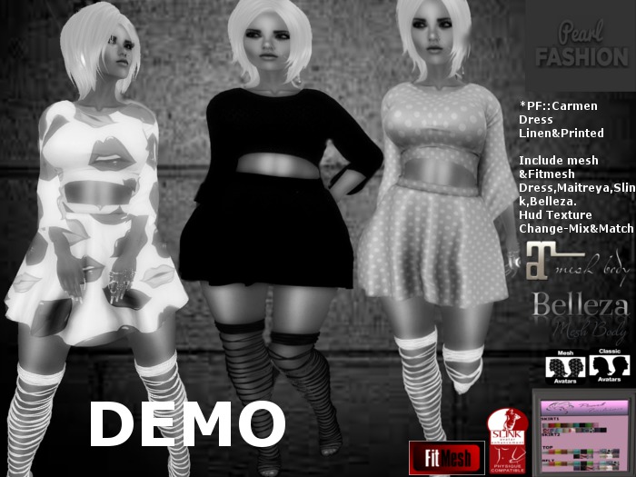 *PF::Carmen Dress Linen&Printed DEMO