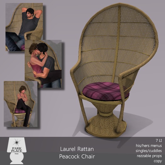 [Park Place] Laurel Rattan Peacock Chair