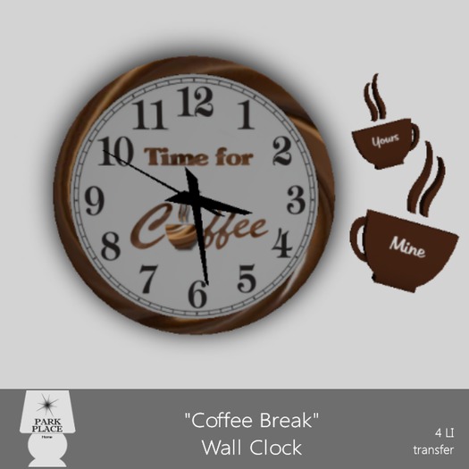 [Park Place] Coffee Break Wall Clock Decor