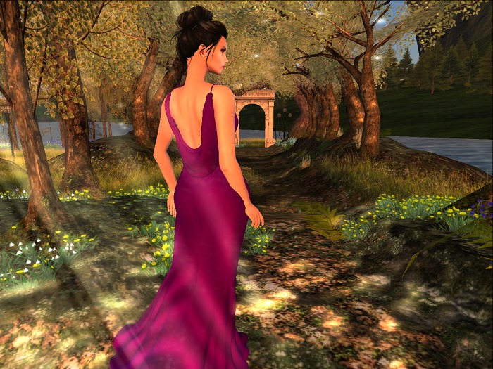 Amethyst Cowl Open Back Long Dress