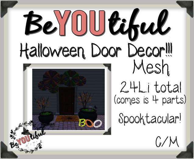 BeYouTiful} Halloween Door Decor.