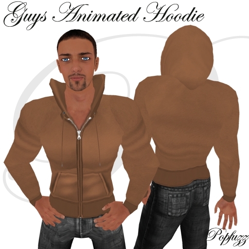 Guys Brown Hoodie - Dude by PopFuzz