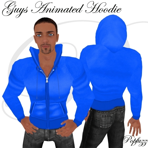 Guys Blue Hoodie - Dude by PopFuzz