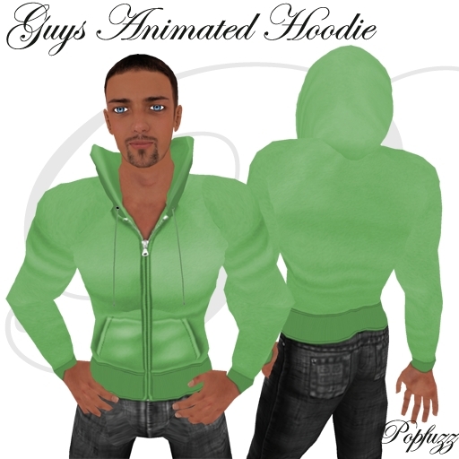 Guys Green Hoodie - Dude by PopFuzz