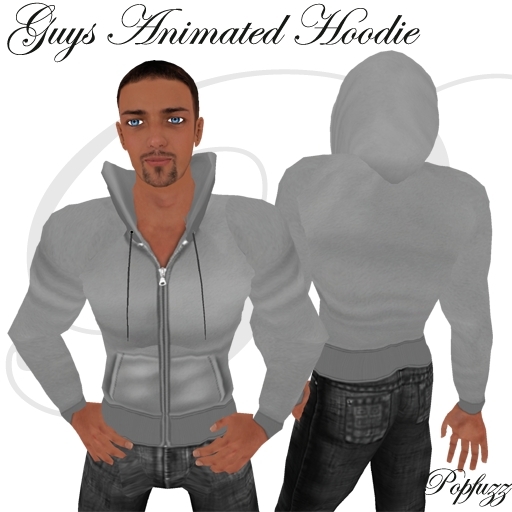 Guys Grey Hoodie - Dude by PopFuzz
