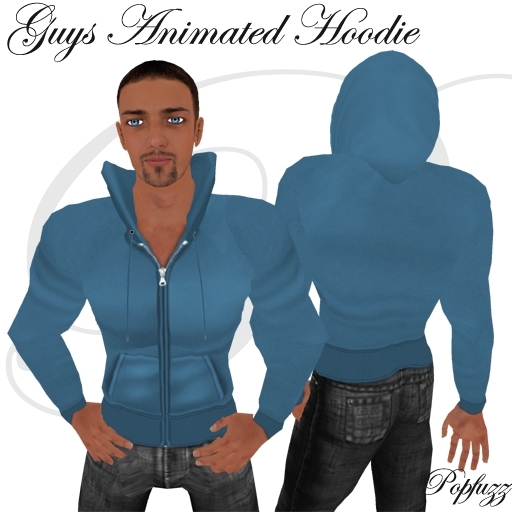 Guys Blue 2 Hoodie - Dude by PopFuzz