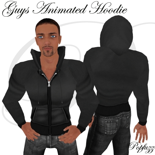 Guys Black Hoodie - Dude by PopFuzz
