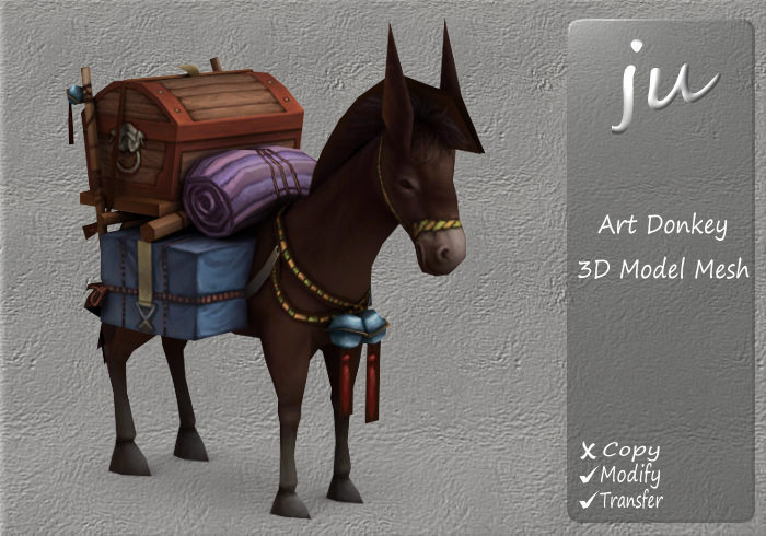 JU Art Donkey 3D Model Mesh