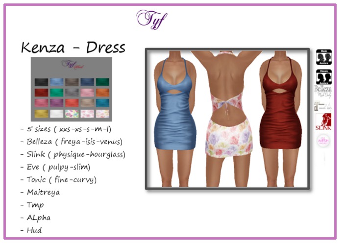 [TYF] Kenza - Mesh/TMP/SLink/maitreya/Belleza/eve - Hud