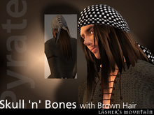 PYRATE Skull & Crossbones BANDANNA | Brown Hair