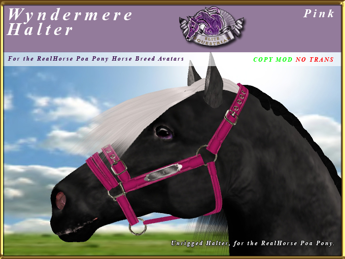 *E* Wyndermere Halter [BOXED] RH POA Pony Pink