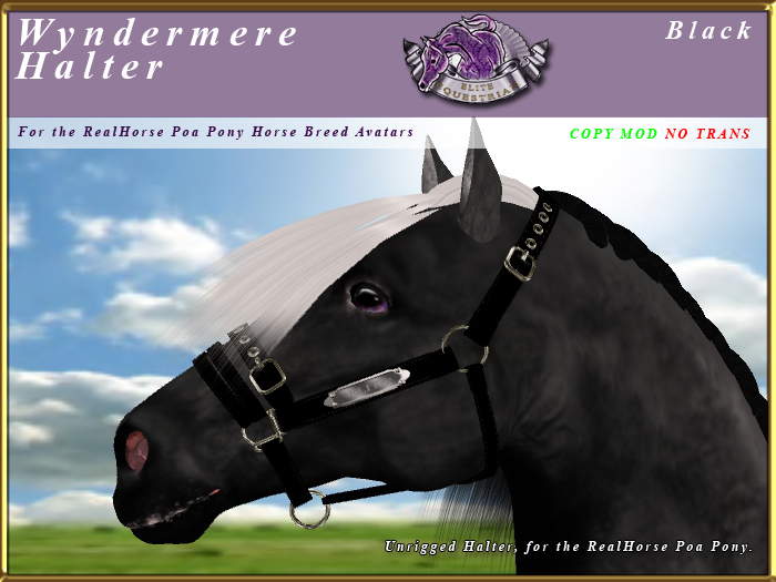 *E* Wyndermere Halter [BOXED] RH POA Pony Black