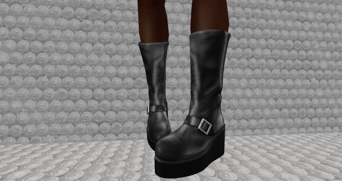[BLARABY]Platform MidCalfBoots [Black]
