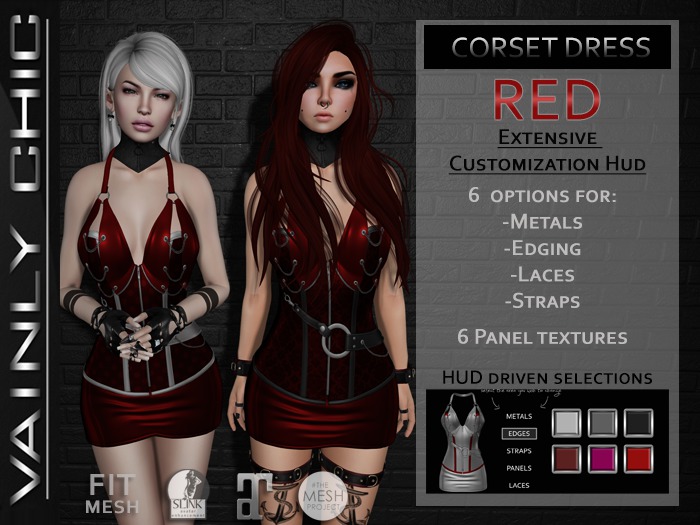 Vainly Chic - Corset Dress Red