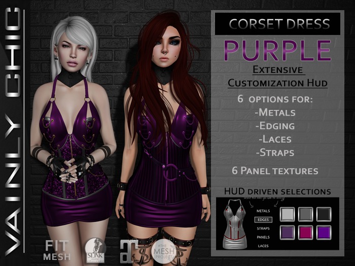 Vainly Chic - Corset Dress Purple