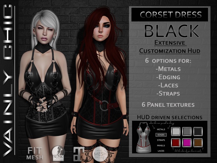 Vainly Chic - Corset Dress Black