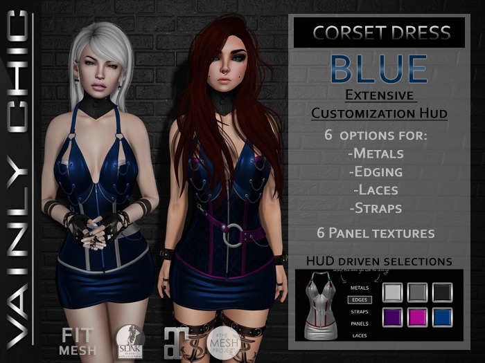 Vainly Chic - Corset Dress Blue
