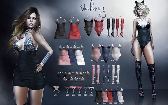 #20 Blueberry - Energy - COMMON - Chain Bra - Silver Light *M*