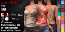 GAS [Ladies MESH Halter Top Suzy - 16 Colors with HUD]