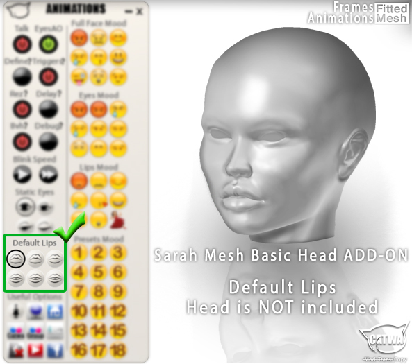 CATWA HEAD Sarah [Default Lips Add-On]