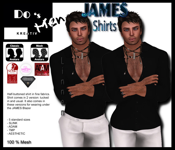 .:Do's Men:. JAMES Shirts  BLACK  DEMO
