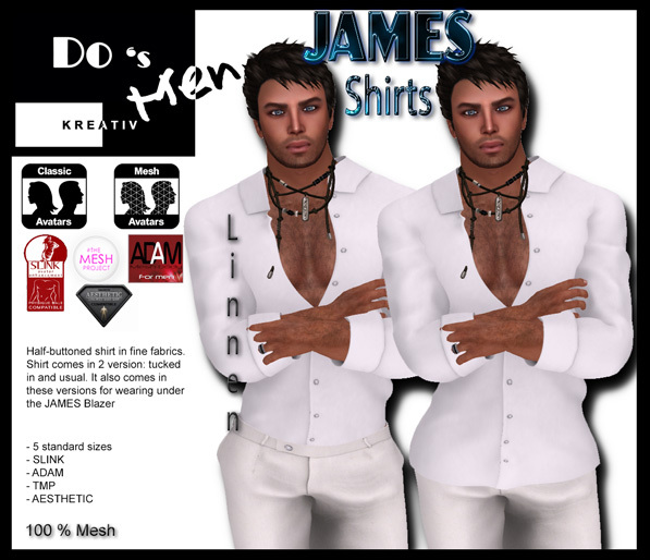 .:Do's Men:. JAMES Shirts  WHITE  DEMO