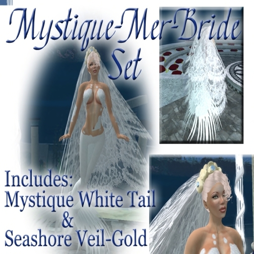 Mystique Mer Bride Set-Gold Veil