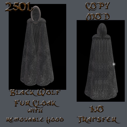Black Wolf hood and cloak