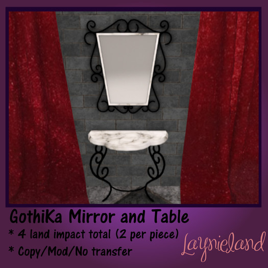 ~LL~ GothiKa Table and Mirror Set (bagged)